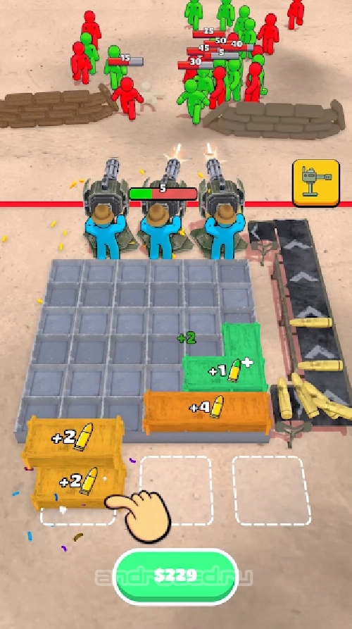 Геймплей Ammo Fever: Tower Gun Defense Мод Меню [Много денег, Бесплатные покупки] - скриншот 3