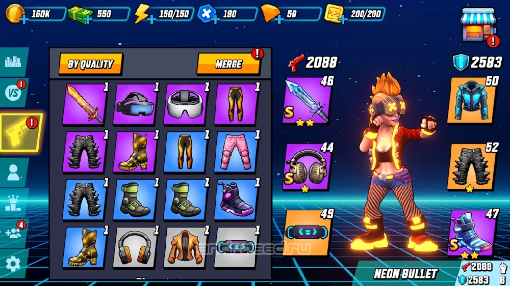 Gridpunk - Battle Arena Мод Меню [Бессмертие, Ваншот, Много денег] мод - скриншот игры